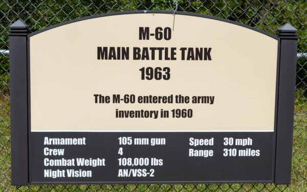 M-60 MAIN BATTLE TANK 1963 MEMORIAL MARKER