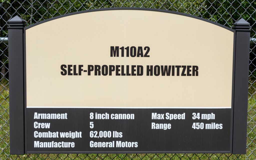 M110A2 SELF PROPELLED HOWITZER MEMORIAL MARKER