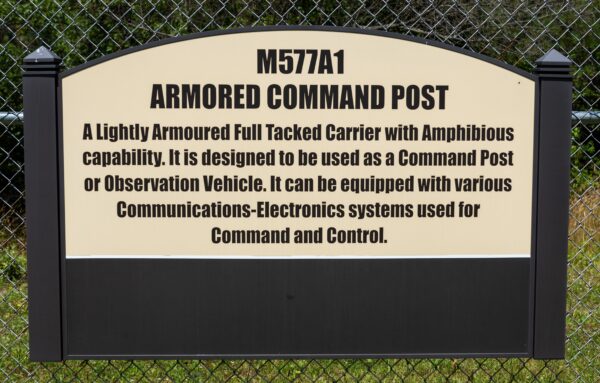 M577A1 ARMORED COMMAND POST MEMORIAL MARKER