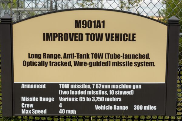 M901A1 IMPROVED TOW VEHICLE MEMORIAL MARKER