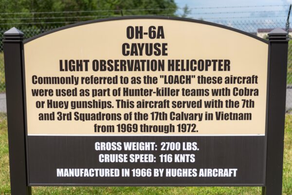 OH-6A CAYUSE WAR MEMORIAL AIRCRAFT MARKER