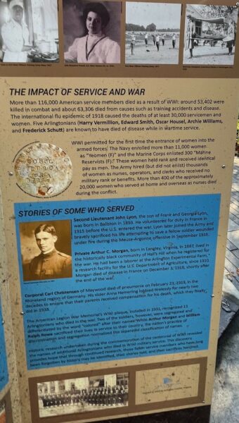 ARLINGTON WORLD WAR I MEMORIAL PLAQUE B