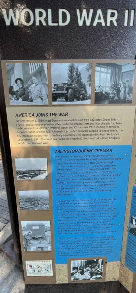 ARLINGTON WORLD WAR II MEMORIAL PLAQUE A