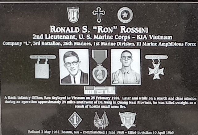 RONALD S. “RON” ROSSINI WAR MEMORIAL PLAQUE