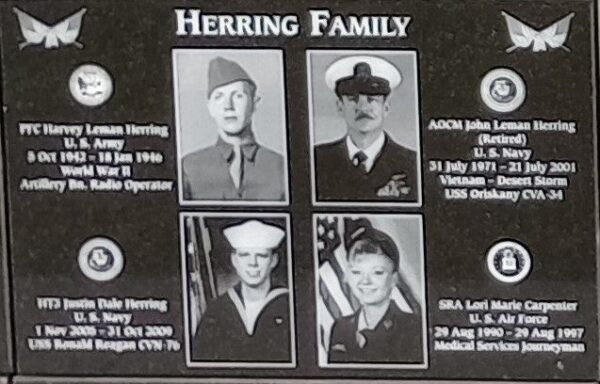HERRING FAMILY WAR MEMORIAL PLAQUE