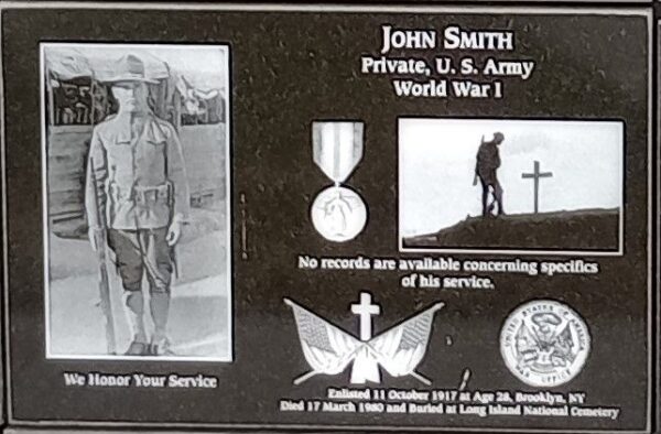 JOHN SMITH WAR MEMORIAL PLAQUE