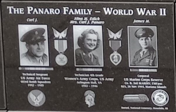 THE PANARO FAMILY-WORLD WAR II MEMORIAL PLAQUE