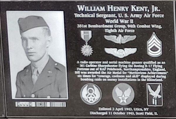 WILLIAM HENRY KENT, JR. WAR MEMORIAL PLAQUE