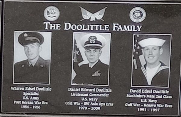 THE DOOLITTLE FAMILY WAR MEMORIAL PLAQUE
