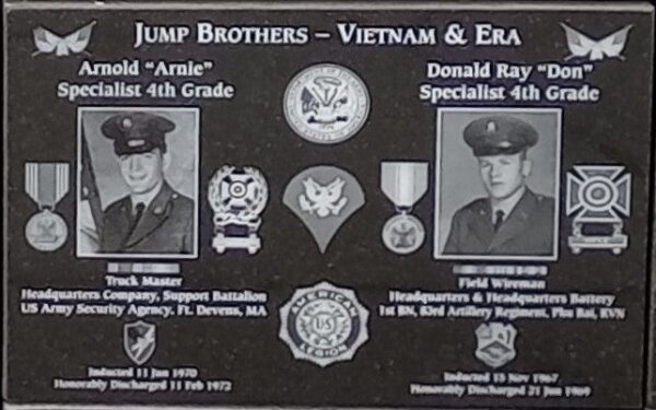 JUMP BROTHERS WAR MEMORIAL PLAQUE