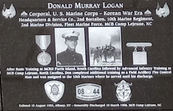 DONALD MURRAY LOGAN WAR MEMORIAL PLAQUE