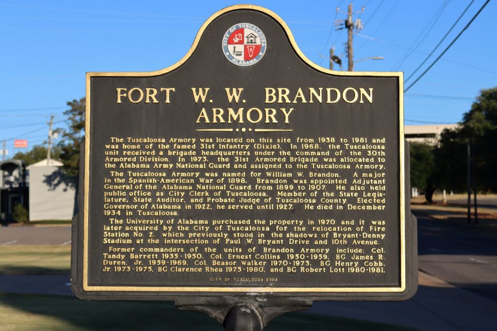 FORT W.W. BRANDON ARMORY MEMORIAL MARKER
