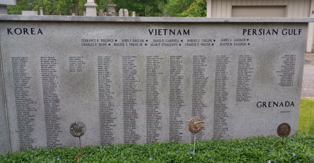 NORTHFIELD MACEDONIA CEMETERY VETERANS MEMORIAL RIGHT STONE