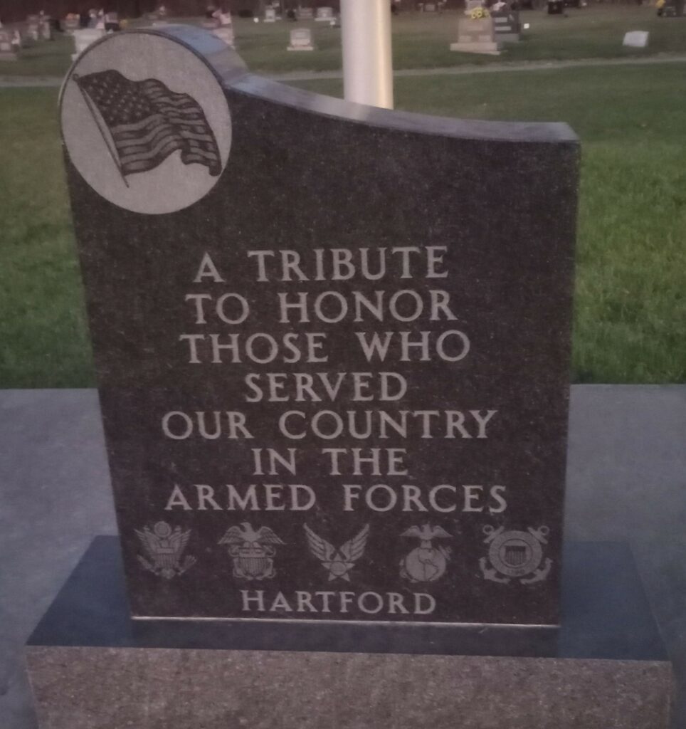 HARTFORD CEMETERY VETERANS MEMORIAL