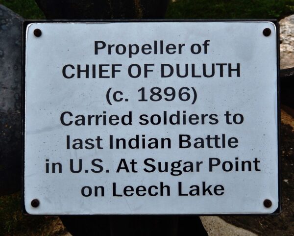 PROPELLER OF CHIEF OF DULUTH MEMORIAL PLAQUE