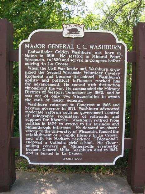 MAJOR GENERAL C.C. WASHBURN MEMORIAL MARKER