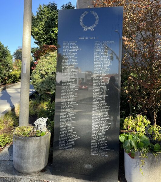 EVERETT CITY WAR VETERANS MEMORIAL LEFT STONE