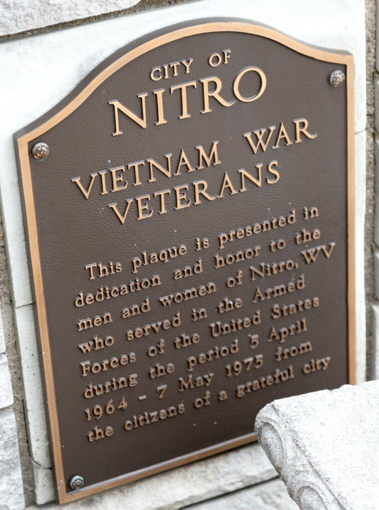 NITRO WAR MEMORIAL FOUNTAIN PLAQUE E