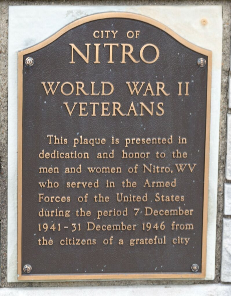 NITRO WAR MEMORIAL FOUNTAIN PLAQUE B