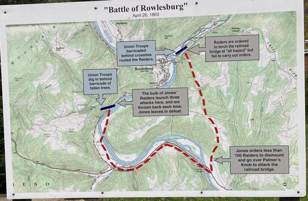 “BATTLE OF ROWLESBURG” APRIL 26,1863 WAR MEMORIAL PANEL