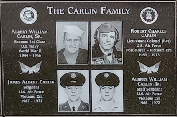 THE CARLIN FAMILY WAR MEMORIAL PLAQUE