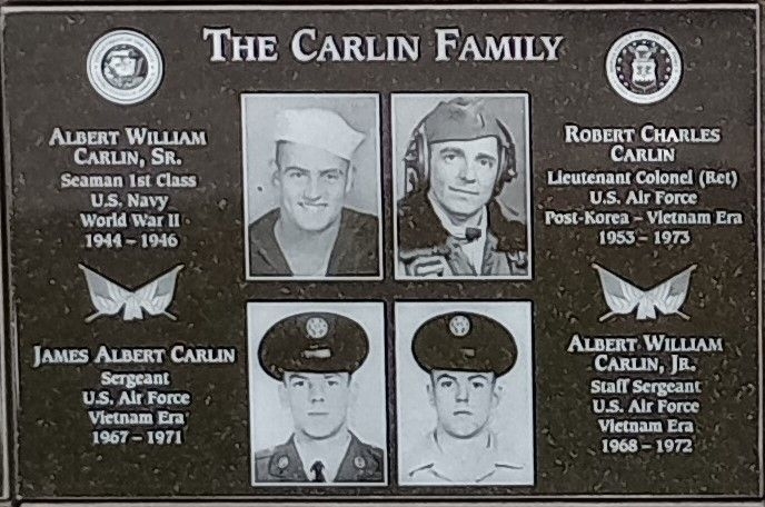 THE CARLIN FAMILY WAR MEMORIAL PLAQUE