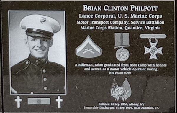 BRIAN CLINTON PHILPOTT WAR MEMORIAL PLAQUE