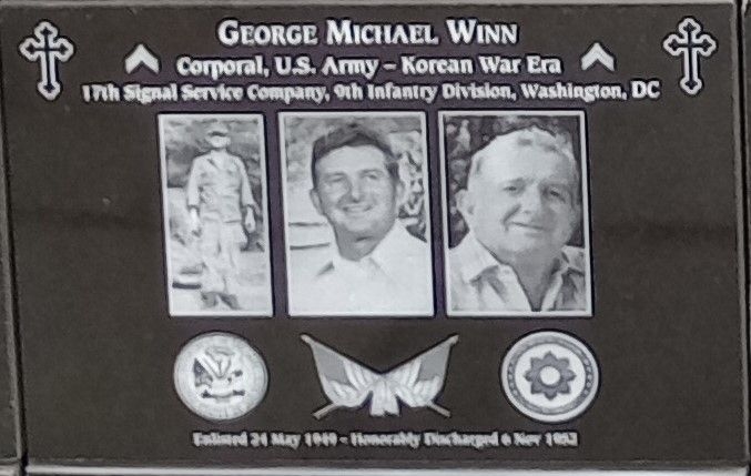 GEORGE MICHAEL WINN WAR MEMORIAL PLAQUE