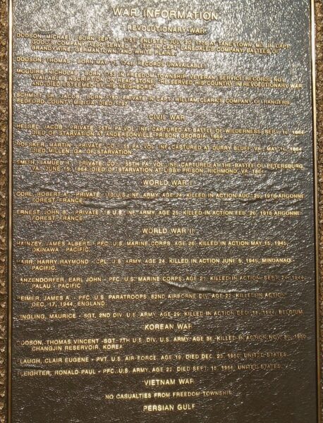 WAR INFORMATION MEMORIAL PLAQUE