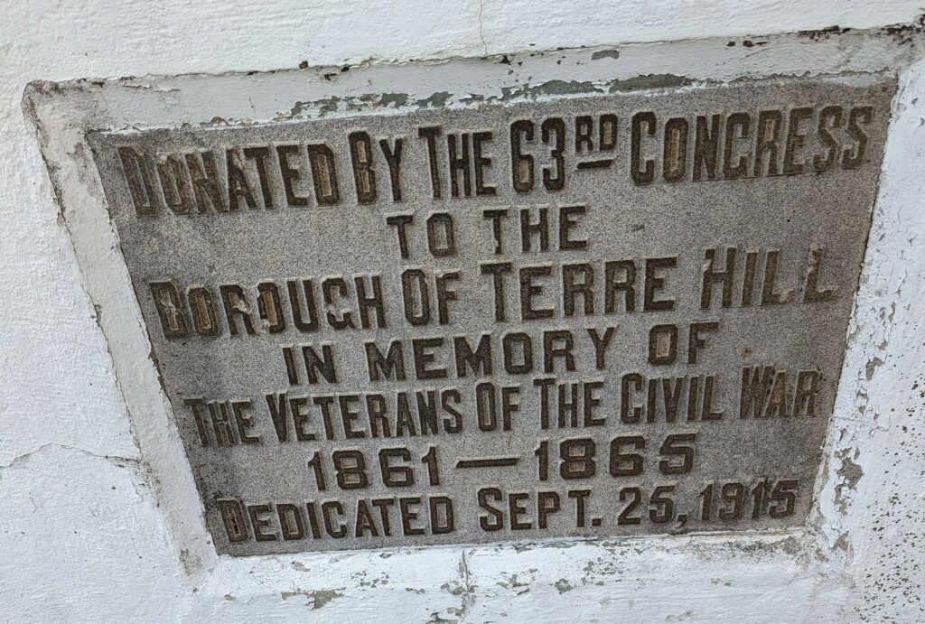 BOROUGH OF TERRE HILL CIVIL WAR MEMORIAL CANNON PLAQUE