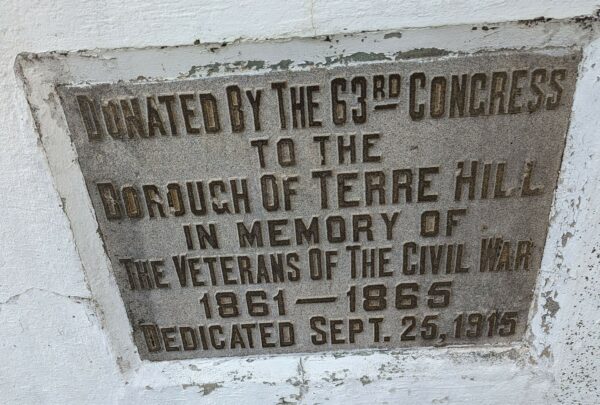 BOROUGH OF TERRE HILL CIVIL WAR MEMORIAL CANNON PLAQUE