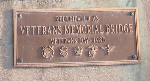 LANCASTER-YORK INTERCOUNTY VETERANS MEMORIAL BRIDGE PLAQUE