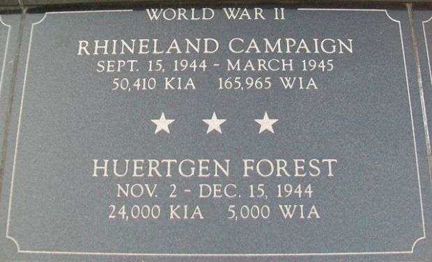 KENOSHA CITY AND COUNTY RHINELAND AND HUERTGEN FOREST MEMORIAL PLAQUE