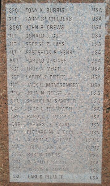 OKLAHOMA MEDAL OF HONOR RECIPIENTS WAR MEMORIAL STONE A