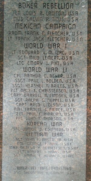 IOWA MEDAL OF HONOR RECIPIENTS WAR MEMORIAL STONE B
