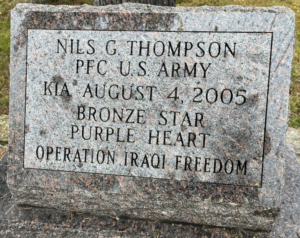 NILS G. THOMPSON WAR MEMORIAL STONE