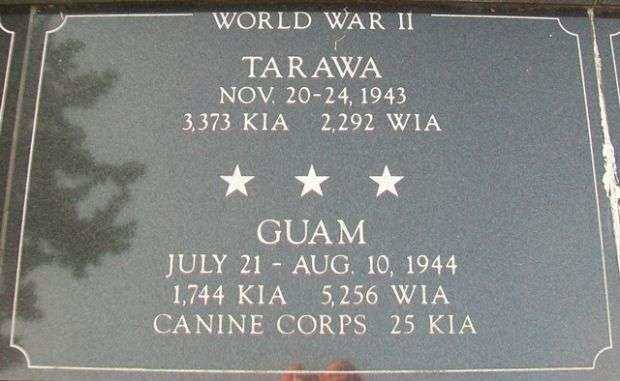 KENOSHA CITY AND COUNTY TARAWA AND GUAM MEMORIAL PLAQUE