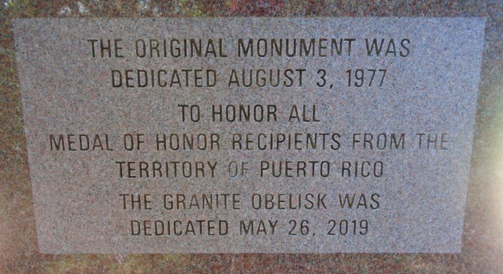 PUERTO RICO MEDAL OF HONOR RECIPIENTS WAR MEMORIAL STONE B
