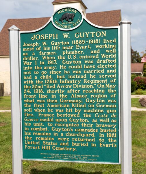 JOSEPH W. GUYTON WAR MEMORIAL MARKER FRONT