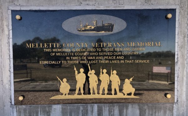 MELLETTE COUNTY VETERANS MEMORIAL PLAQUE
