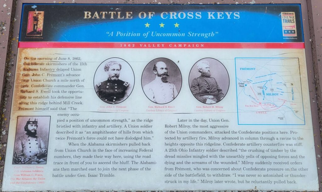BATTLE OF CROSS KEYS WAR MEMORIAL PANEL