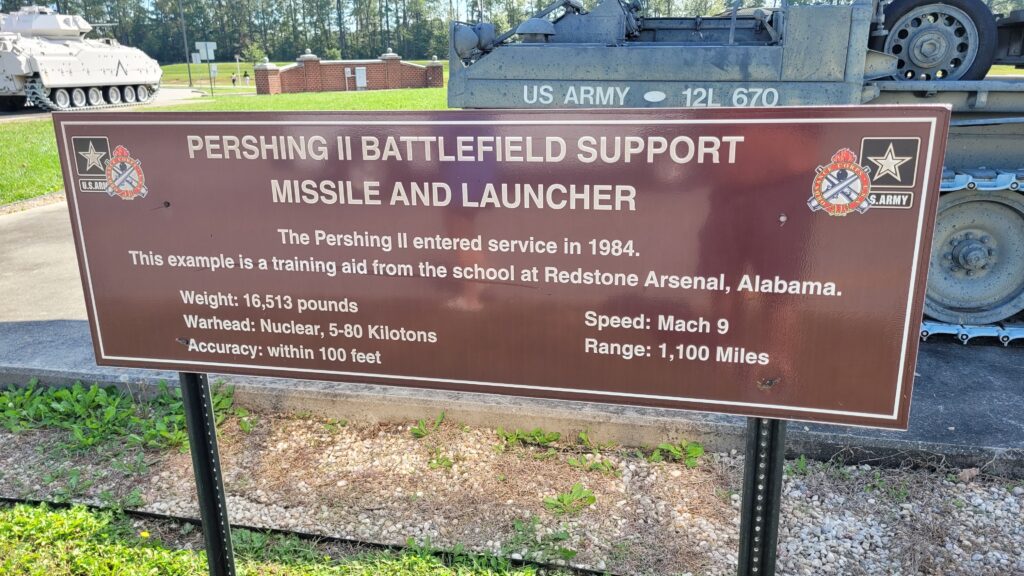 PERSHING II BATTLEFIELD SUPPORT MISSILE AND LAUNCHER MEMORIAL MARKER