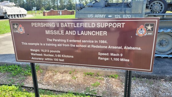 PERSHING II BATTLEFIELD SUPPORT MISSILE AND LAUNCHER MEMORIAL MARKER