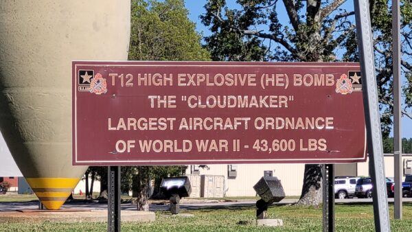 T12 HIGH EXPLOSIVE (HE) BOMB WAR MEMORIAL MARKER