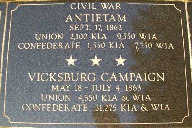 KENOSHA CITY AND COUNTY ANTIETAM AND VICKSBURG MEMORIAL PLAQUE