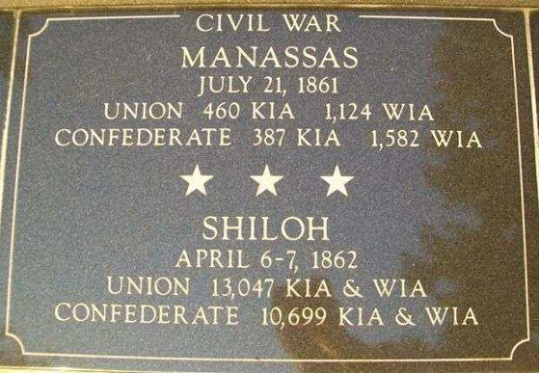 KENOSHA CITY AND COUNTY MANASSAS AND SHILOH MEMORIAL PLAQUE