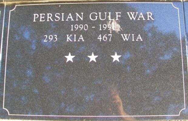 KENOSHA CITY AND COUNTY PERSIAN GULF WAR MEMORIAL PLAQUE