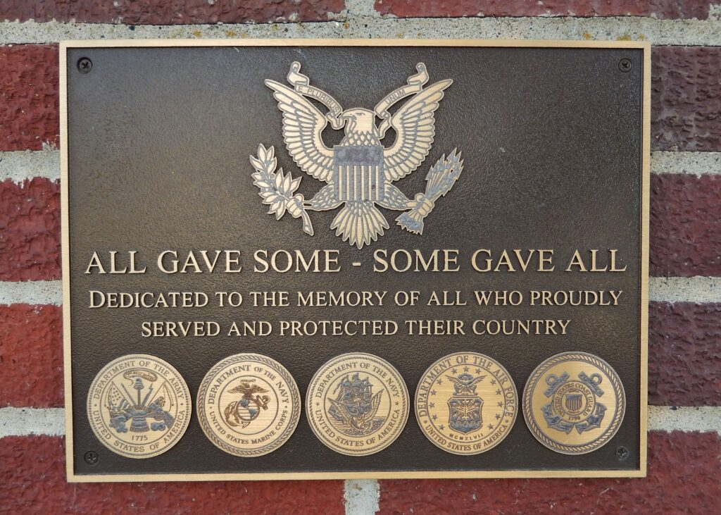 FALLEN SOLDIER MEMORIAL BATTLEFIELD CROSS PLAQUE A