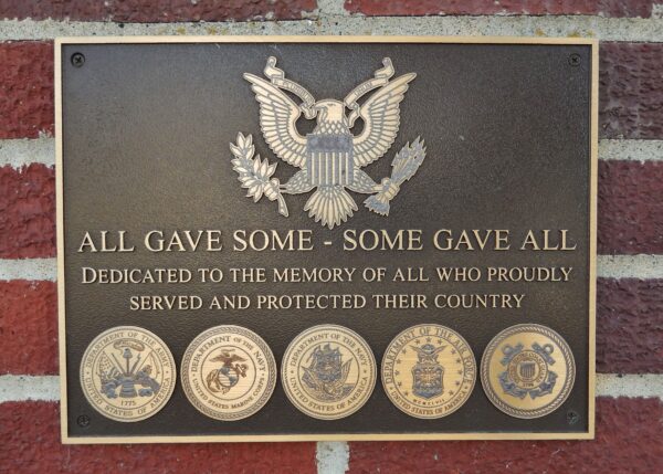 FALLEN SOLDIER MEMORIAL BATTLEFIELD CROSS PLAQUE A
