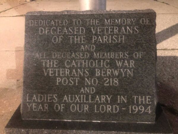 ST. MARY OF CELLE PARISH WAR MEMORIAL FLAGPOLE STONE
